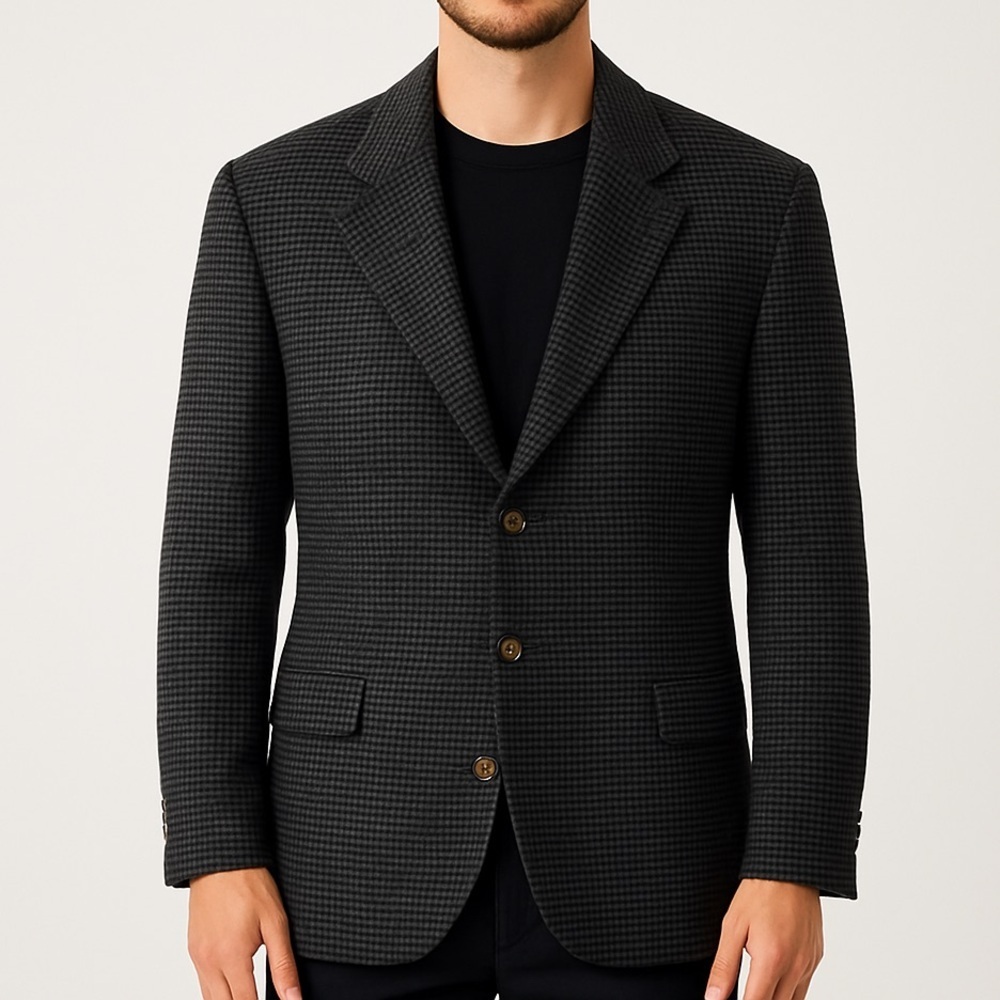 Structure Le Collezioni wool blend blazer made in Italy houndstooth S